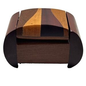 Handcrafted Multi Wood Bandsaw Trinket Jewelry Box Wooden Keepsake Gift